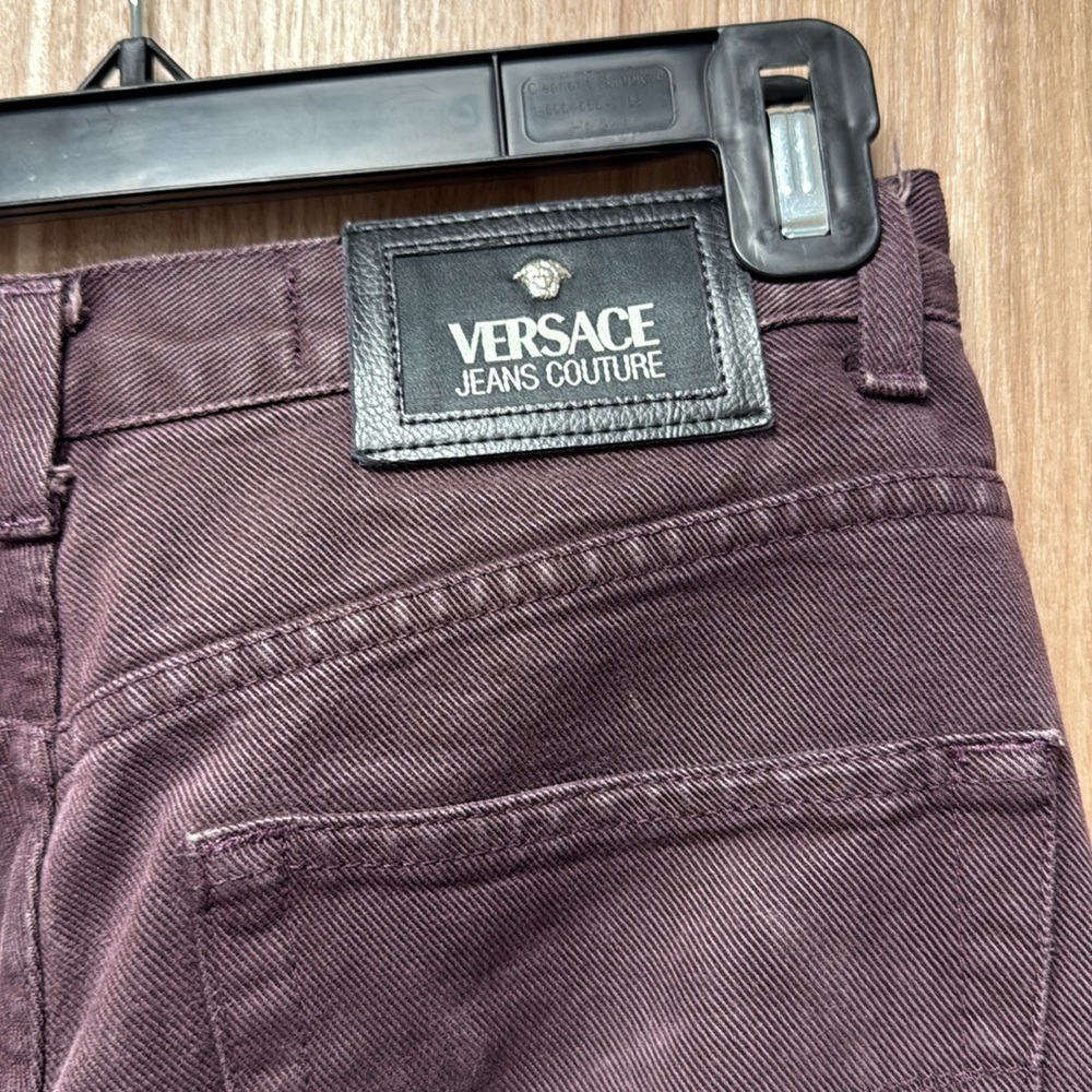 Vintage Versace Jeans Couture Burgundy Denim Pants